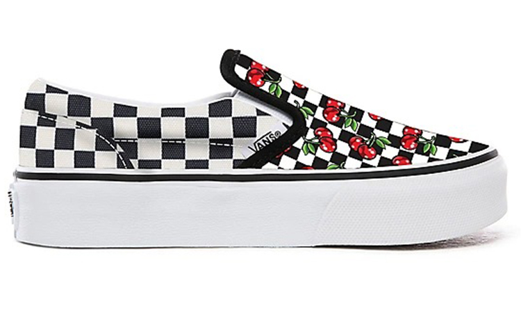 Order ヴァンズ カスタム チェリー チェッカー スリッポン 黒/白 VN0A3CST060