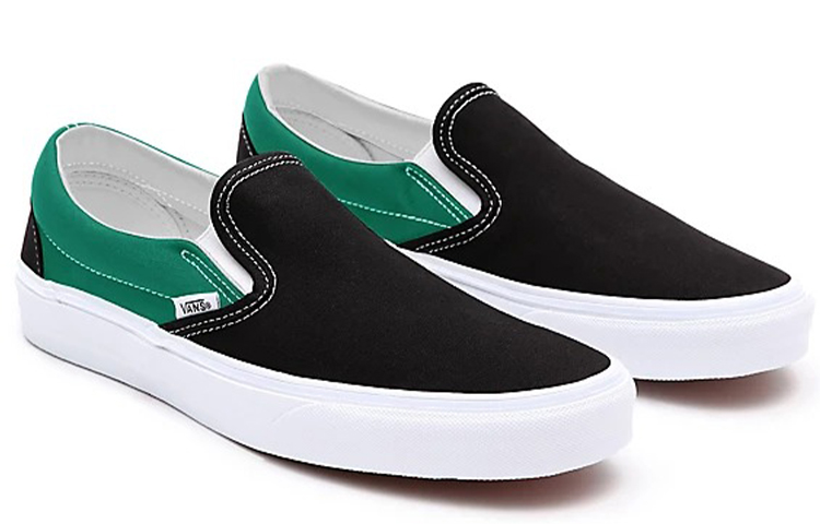 Lookbook ヴァンズ カスタム カラーブロック コムフィクッシュ スリッポン 'ブラック グリーン' VN0A3CST043 VN0A3CST043