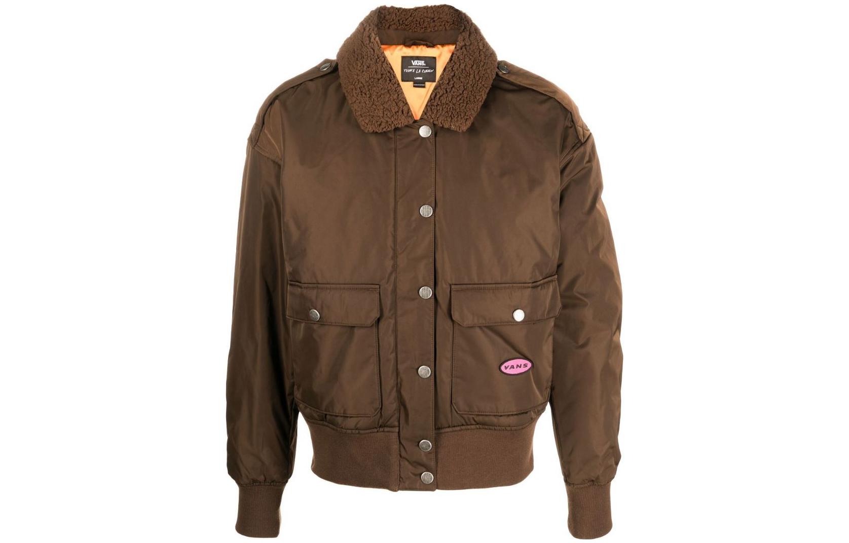 Vans Demitasse Solid Color Button-Up Pilot Jacket Brown VN0A7YQX3N11