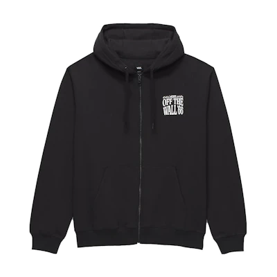 Vans Demo Derby Full Zip Hoodie Black Letter Print Hooded Jacket VN000ABJBLK