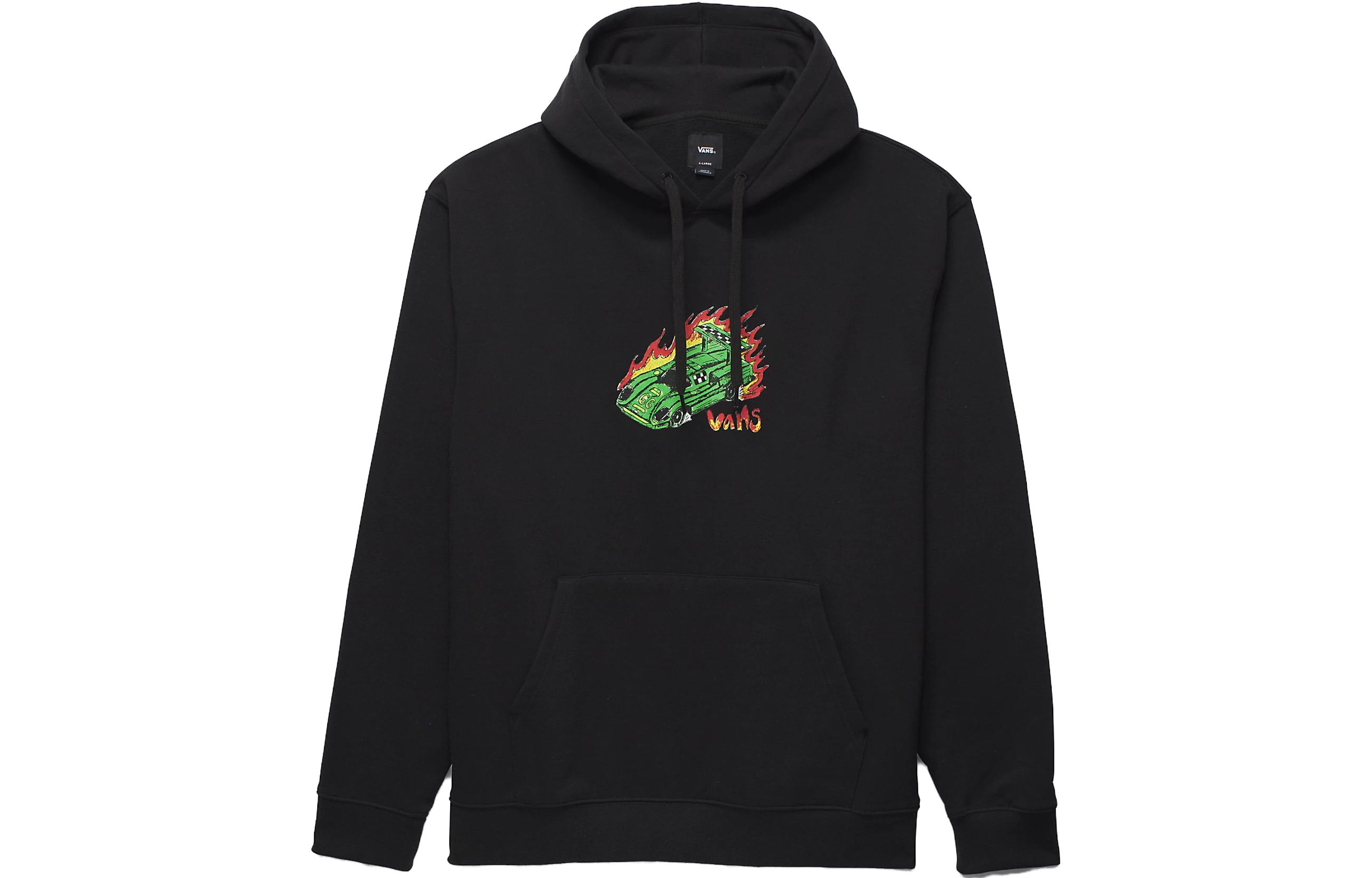 Vans Drag Race Loose Pullover Hoodie Black Unisex Casual Long Sleeve Sweater VN000AJMBLK