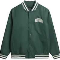 Vans Dunton Green Logo Print Long Sleeve Baseball Jacket for Men VN000G81BDX Vans Dunton Green Logo Print Long Sleeve Baseball Jacket for Men VN000G81BDX