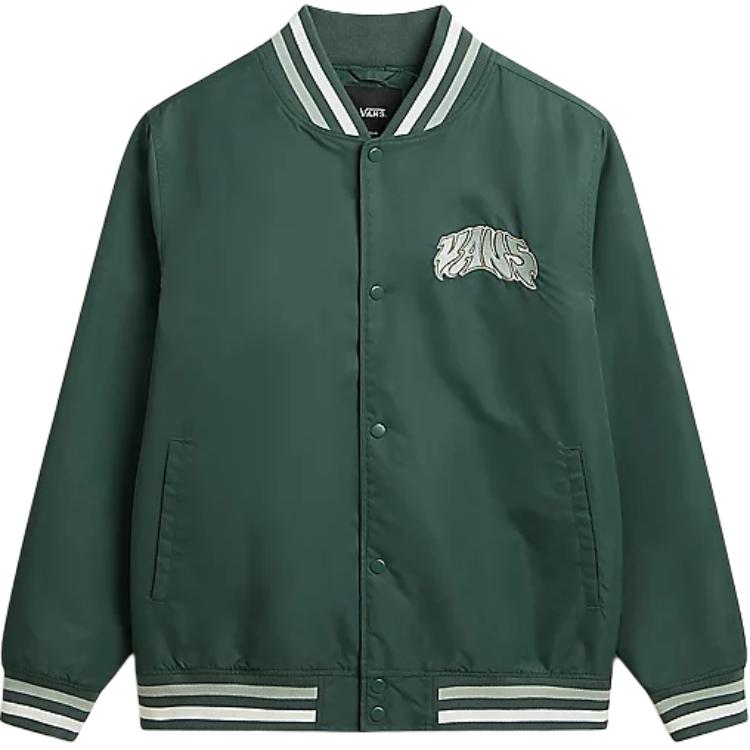Order Vans Dunton 綠色標誌印花男款長袖棒球外套 VN000G81BDX