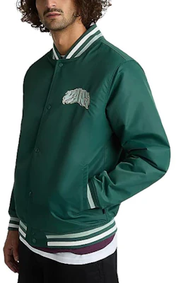 Vans Dunton 綠色標誌印花男款長袖棒球外套 VN000G81BDX Details for Vans Dunton 綠色標誌印花男款長袖棒球外套 VN000G81BDX