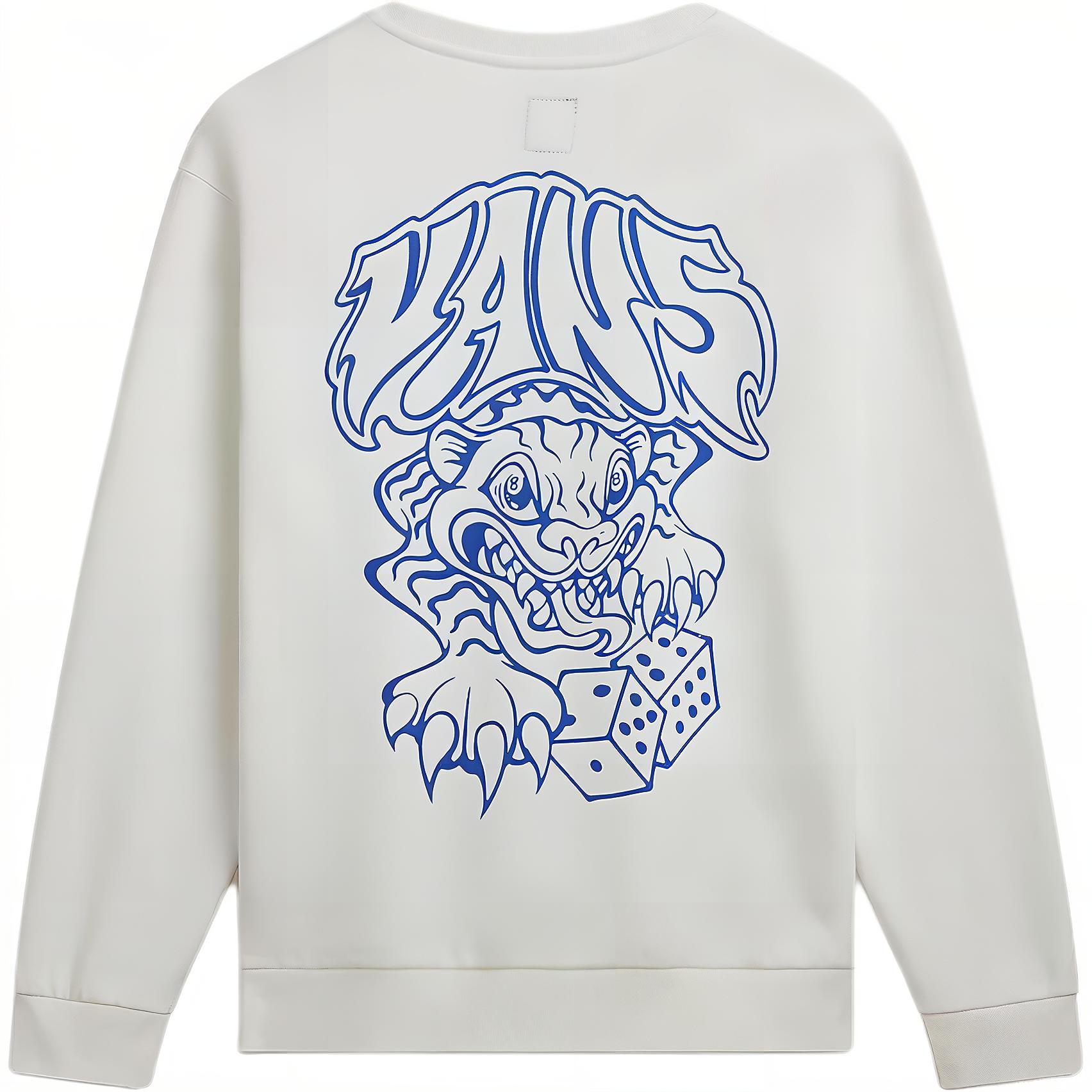 Vans Dunton Relaxed Crew White Letter Print Graphic Pullover Sweatshirt Men VN000JDRFS8