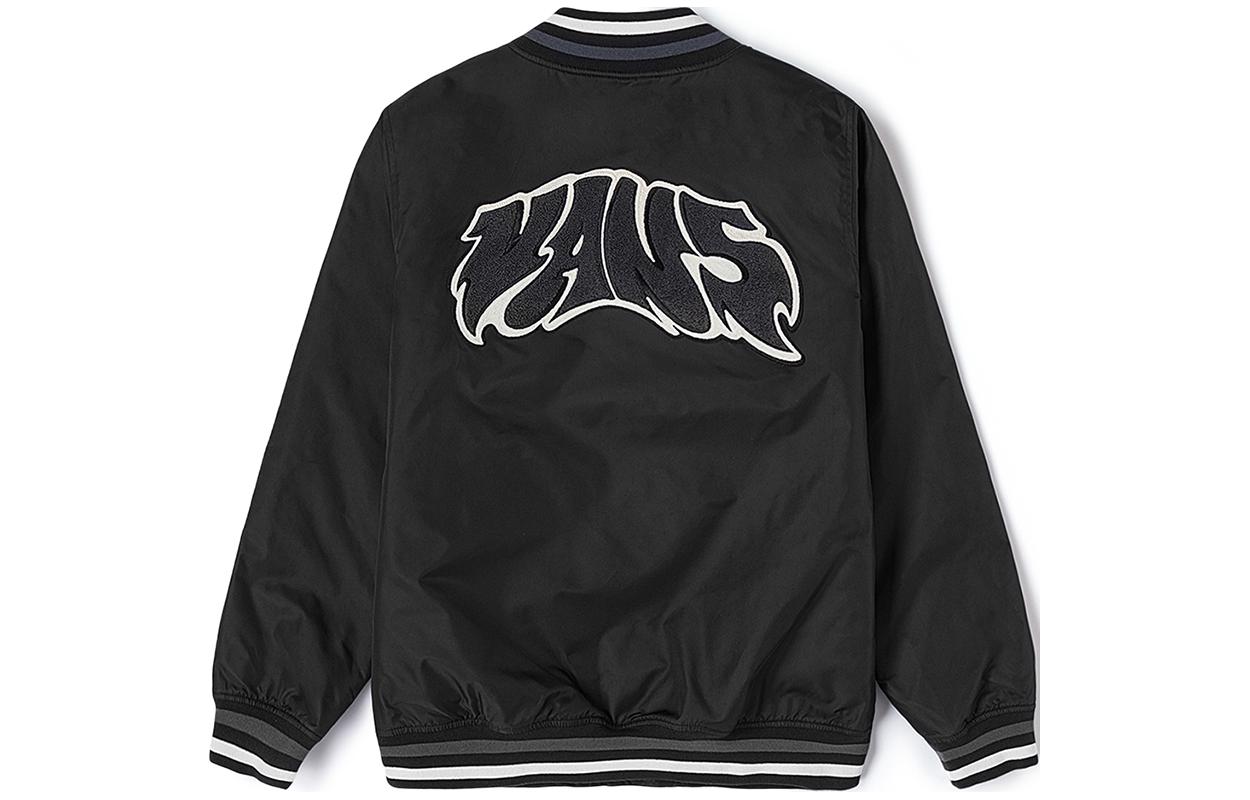 Lookbook Vans Dunton 復古字母條紋黑色外套 男女長袖休閒夾克 VN000G81BLK