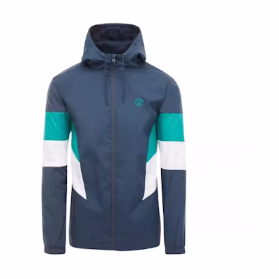Vans Eastside Logo Embroidered Colorblock Waterproof Hoodie Jacket Blue Mens VN0A3W2ALKZ