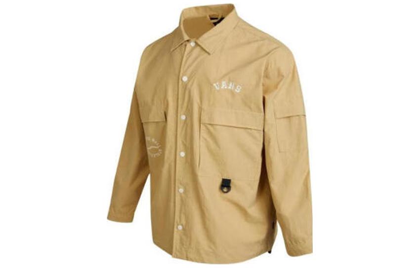 Vans Embroidered Logo Button Workwear Jacket Brown Mens VN0002GWYUU