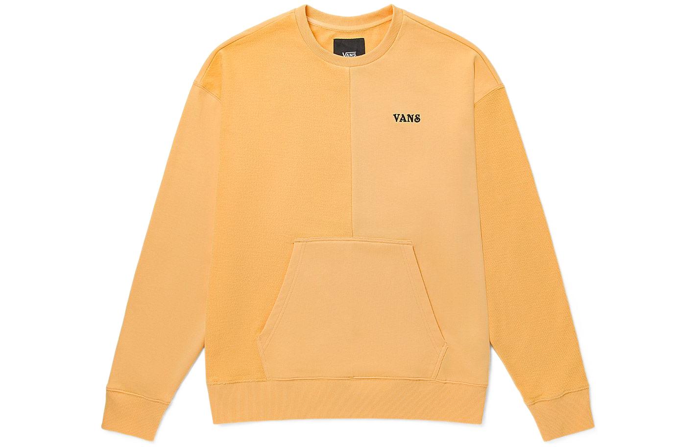 Vans Embroidered Small Logo Patchwork Pullover Sweatshirt Yellow (Unisex) VN0A5H9QYRS
