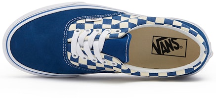 Vans Era 復古休閒帆布鞋 男女同款 藍色棋盤格 Shop Vans Era 復古休閒帆布鞋 男女同款 藍色棋盤格