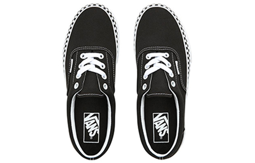 Shop Vans Era 復古 滑板 棋盤格鞋邊 低幫 板鞋 男女同款 黑色