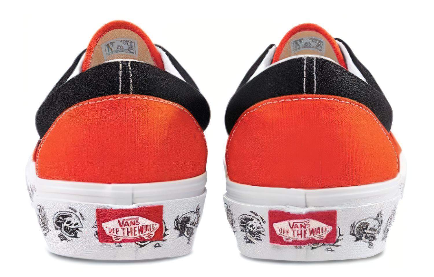 Purchase Vans Era 骷髅印花复古休闲帆布鞋 黑橙拼色 'Black Orange' VN0A38FRT5M