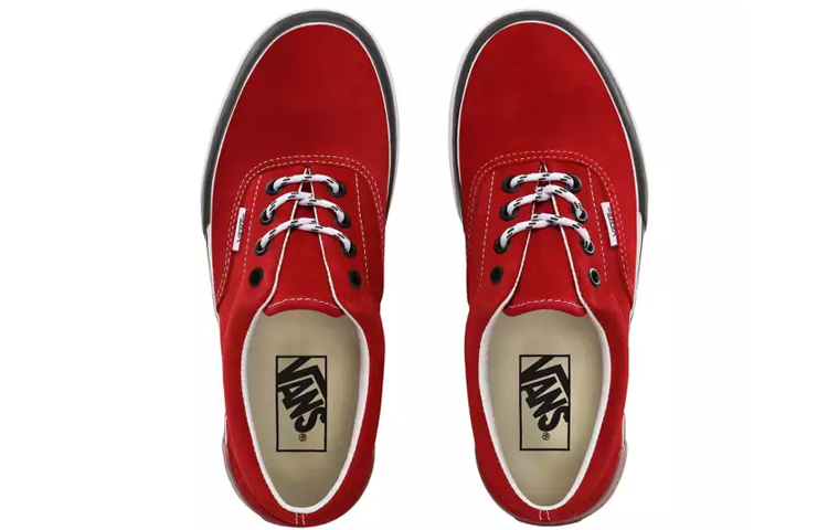 Shop Vans Era Stacked Thick Sole Red White VN0A4BTO7ZG