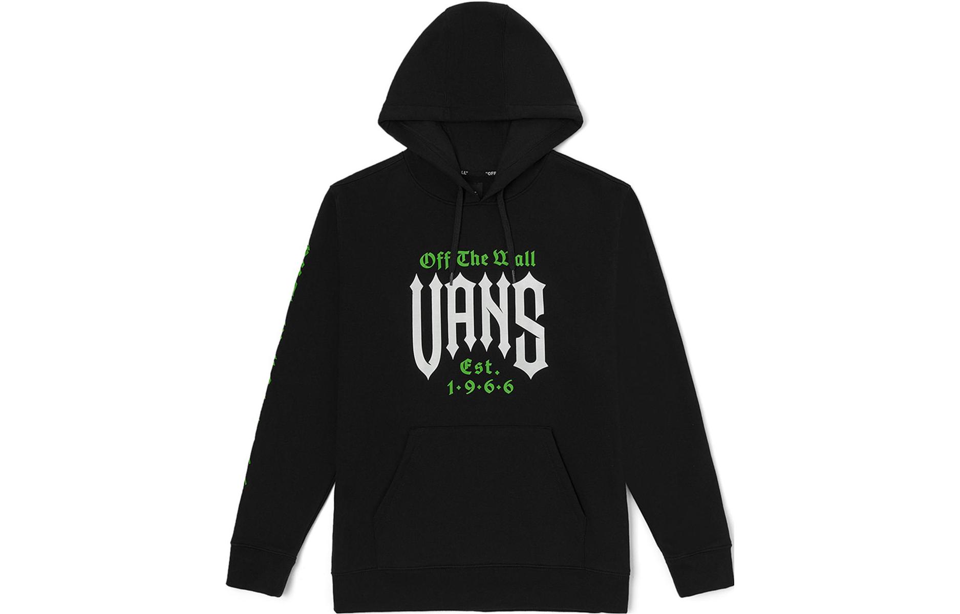 Vans Eyes in the Dark Logo Print Unisex Long Sleeve Sweatshirt - Black VN000086BLK