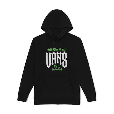 Vans Eyes in the Dark Logo Print Unisex Long Sleeve Sweatshirt - Black VN000086BLK