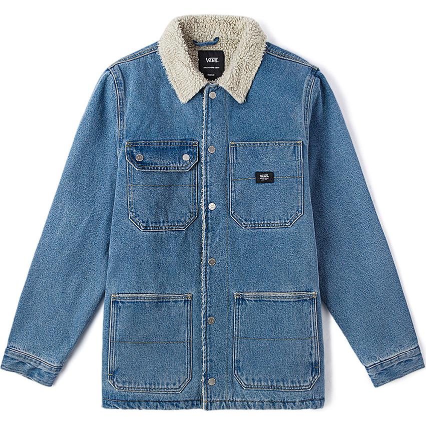 Vans Fashion Denim Cotton Jacket Long Sleeve Unisex Gray Blue. VN000K4XCDX