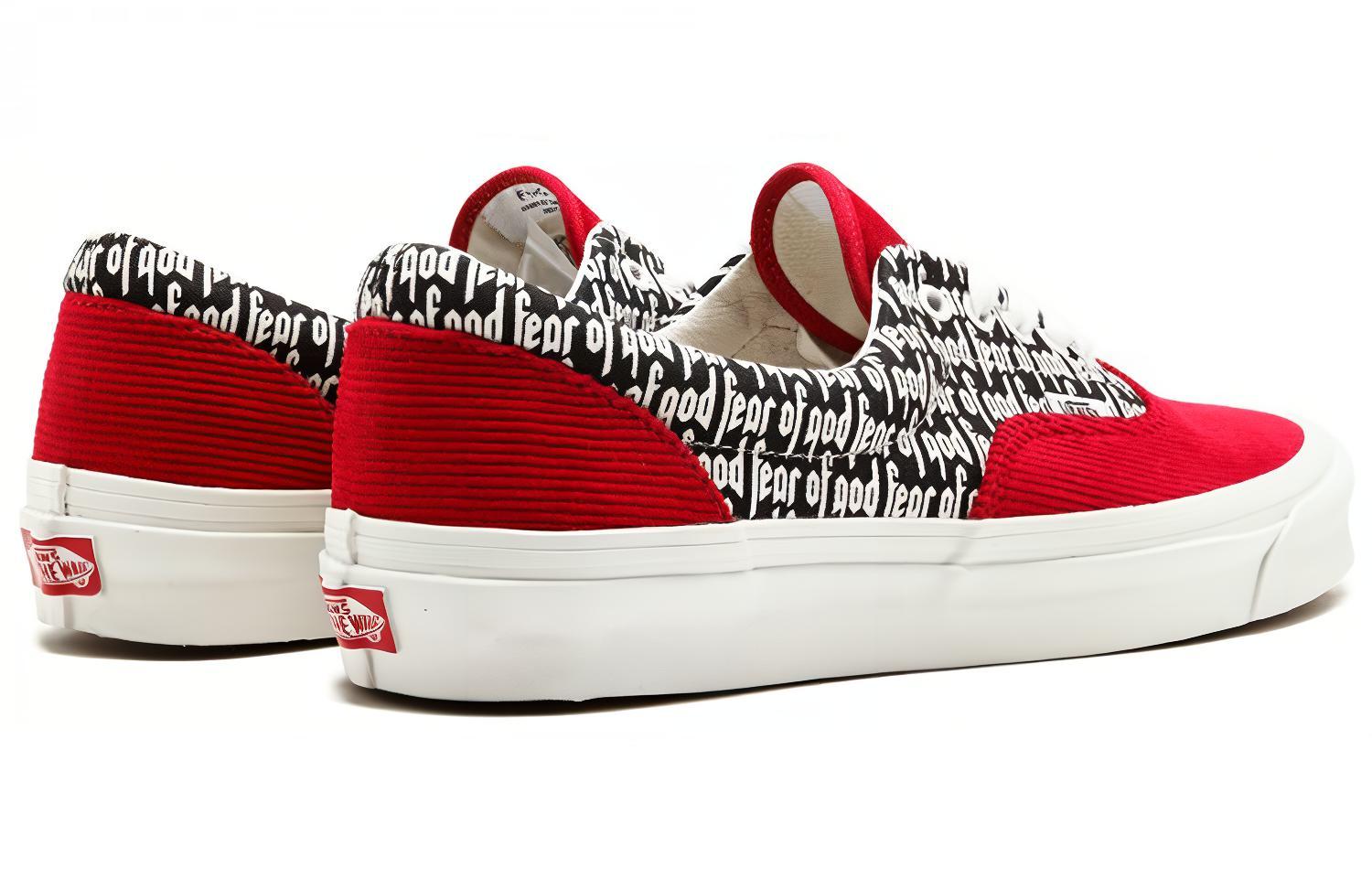 Shop Fear of God x Vans Era 95 休閒 低筒 滑板鞋 男女同款 紅黑色