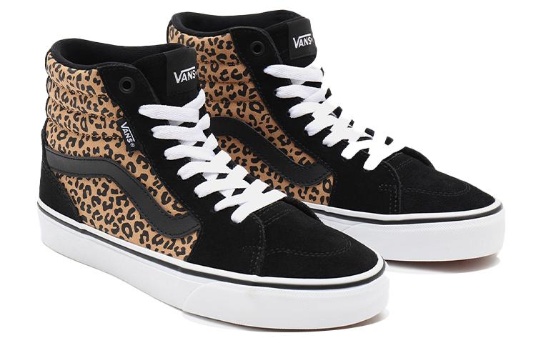 Lookbook Zapatillas Vans Filmore Decon Hi Antideslizantes Transpirables Negro Leopardo Skate. VN0A5KY636I