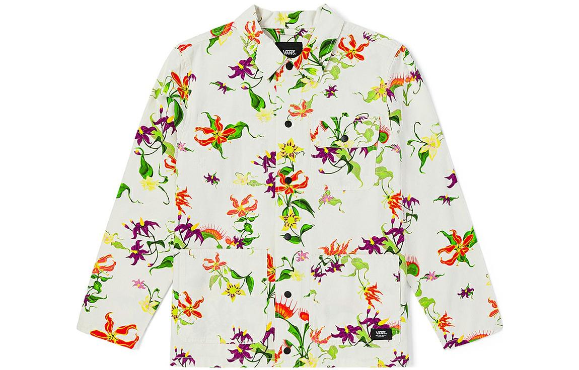 Vans Floral Print Button-Up Long-Sleeve Jacket Multicolor VN0A3WF1YK1