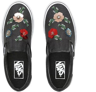 ヴァンズ 花柄スパンコールスリッポン (黒) VN0A38F7VM6 Shop ヴァンズ 花柄スパンコールスリッポン (黒) VN0A38F7VM6