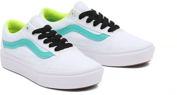 Vans Fluro Comfycush Old Skool 'White Green' VN0A4U1QABU Lookbook Vans Fluro Comfycush Old Skool 'White Green' VN0A4U1QABU