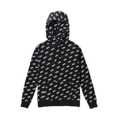 Vans Full Logo Print Fleece Hoodie Couple Style Black VN0A3QRXRS1