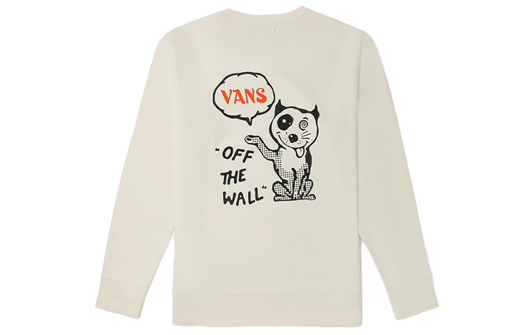 Vans Fun Dog Print Crewneck Sweatshirt Unisex Off-White VN0A5H76FS8