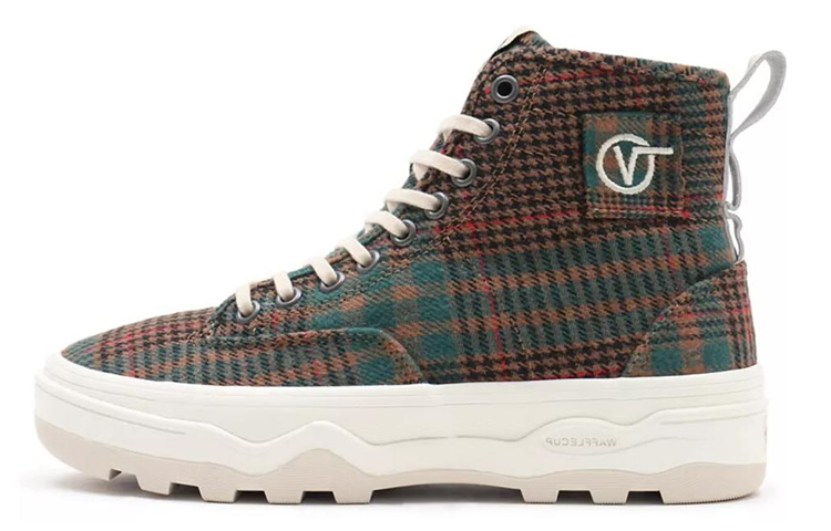 Vans Fuzzy Plaid Sentry Wc High-Top Sneakers Red/Green VN0A4P3KA0W