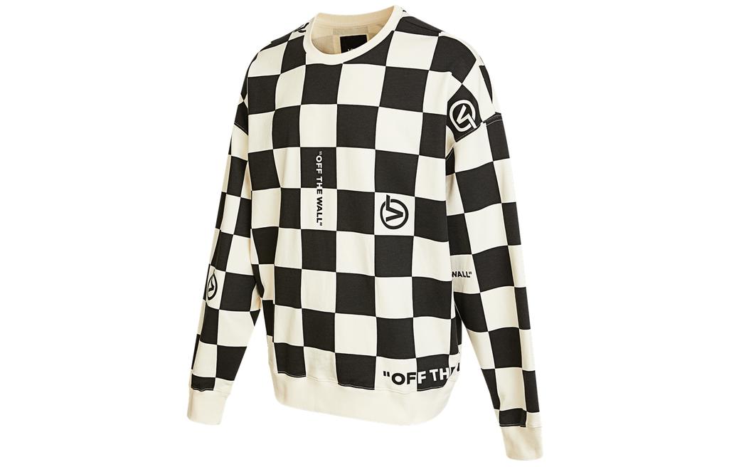 Vans FW22 Black/White Plaid Contrast Crewneck Sweatshirt VN0A5H7GY7C