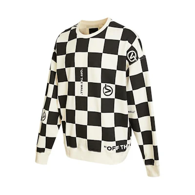 Vans FW22 Black/White Plaid Contrast Crewneck Sweatshirt VN0A5H7GY7C