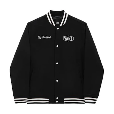 Vans FW22 Logo Embroidered Single-Breasted Long-Sleeve Jacket Black VN0A7S92BLK