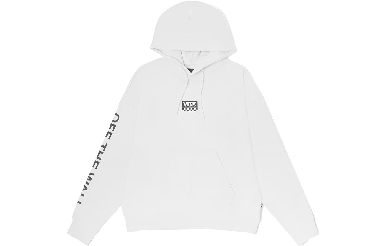 Vans FW22 Logo Print Drawstring Hoodie Unisex White VN00090UWHT