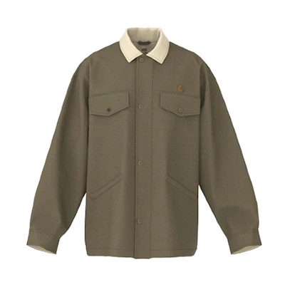 Vans FW22 Olive Green Colorblock Collared Long Sleeve Jacket VN0A7PTTZC61FO