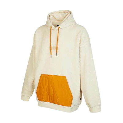 Vans FW22 White Pullover Hoodie with Drawstring and Front Pocket VN0A7YGI3KS