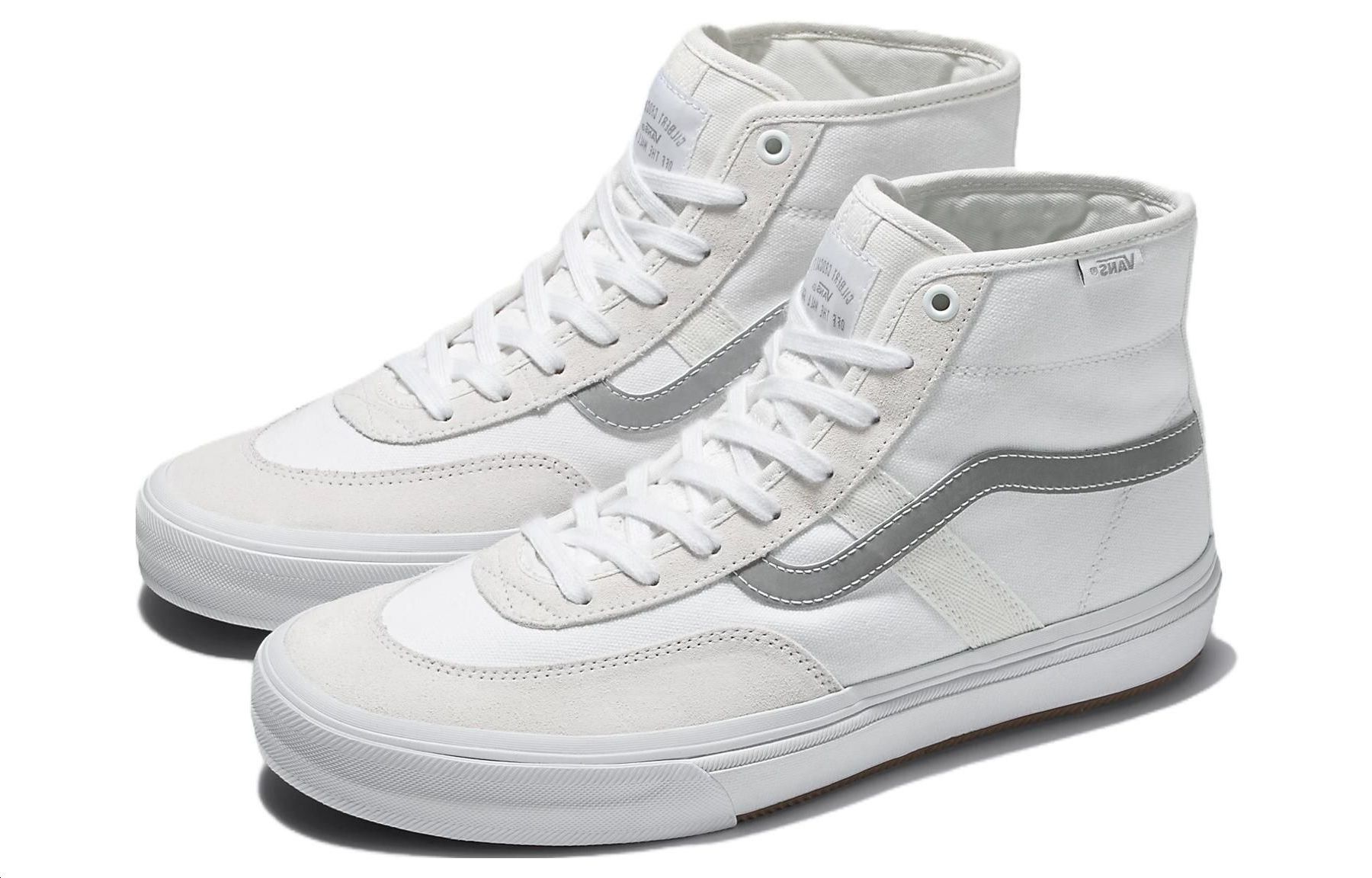 Lookbook Vans Gilbert Crockett Pro 反光 高潮流休閒 防滑耐磨 高筒 滑板鞋 男女同款 白灰