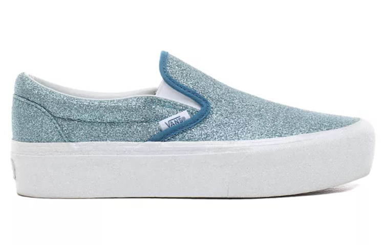 Vans Glitter Classic Slip-on Platform Blue/White 圖 2