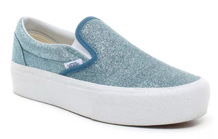 Vans Glitter Classic Slip-on Platform Blue/White 圖 3