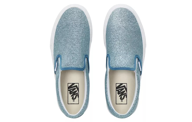 Vans Glitter Classic Slip-on Platform Blue/White 圖 4