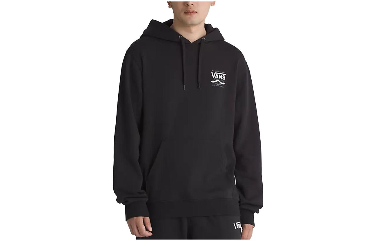 Vans Global DNA Shield Letter Print Hoodie Sweatshirt Black VN000JEUBLK