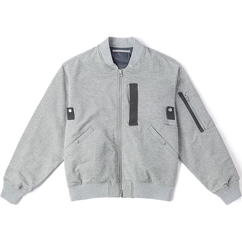 Vans Gray Full-Zip Baseball Collar Bomber Jacket VN000KETGRH