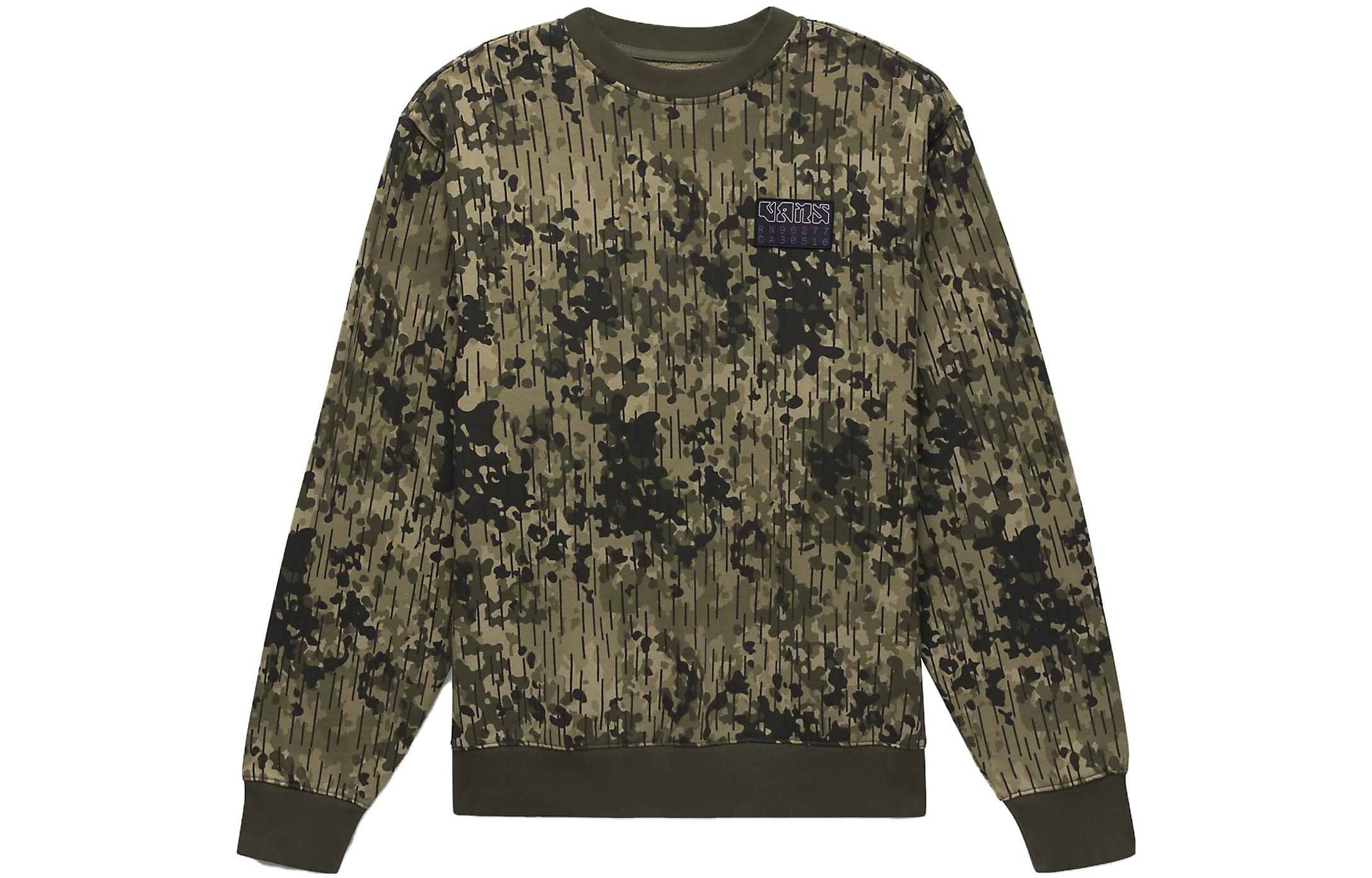 Vans Green Camo Crewneck Pullover Sweatshirt Long Sleeve VN0008UKCBI
