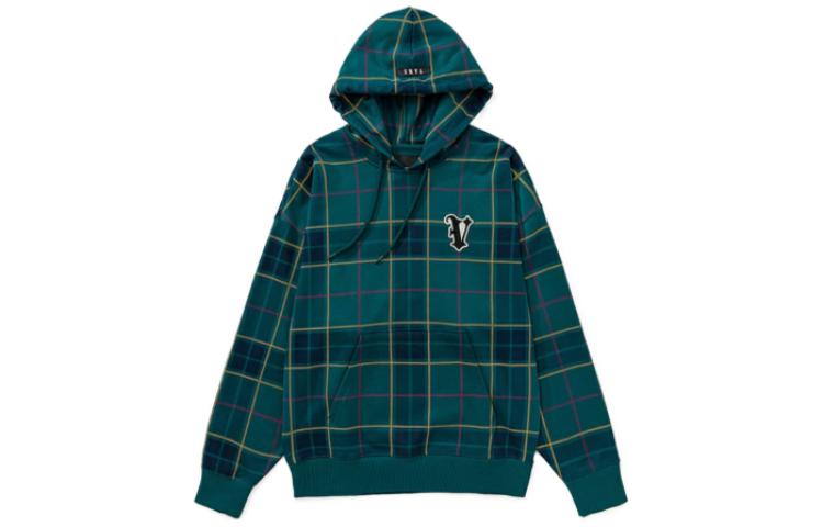 Vans Green Plaid Print Loose Fit Hoodie Unisex VN0A7YGO2TD