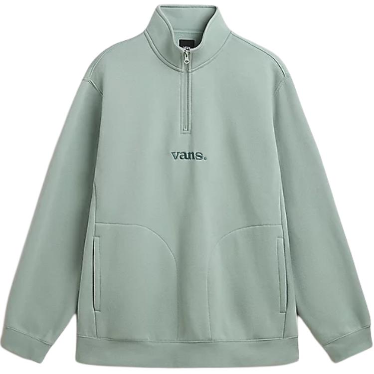 Vans Green Quarter-Zip Pullover Mock Neck Sweatshirt Long Sleeve VN000CB6CJL