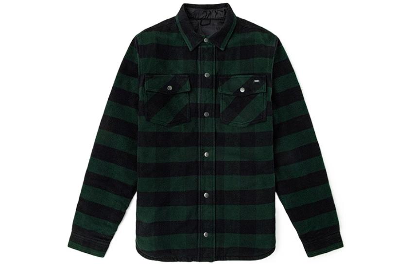 Vans Green Reversible Plaid Fleece Jacket - Winter Retro Outdoor Style VN0A5KLOHNB