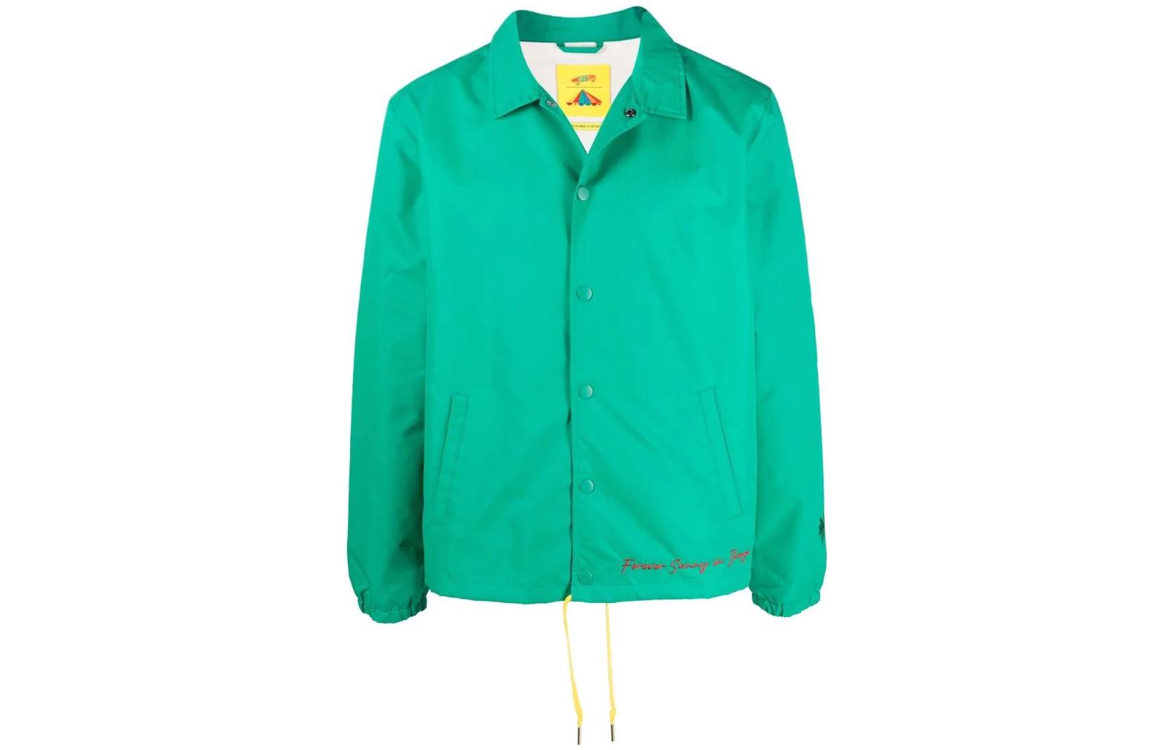 Vans Green Slogan Print Shirt-Style Button-Up Jacket VN0A7SN6YTY1PEPPER