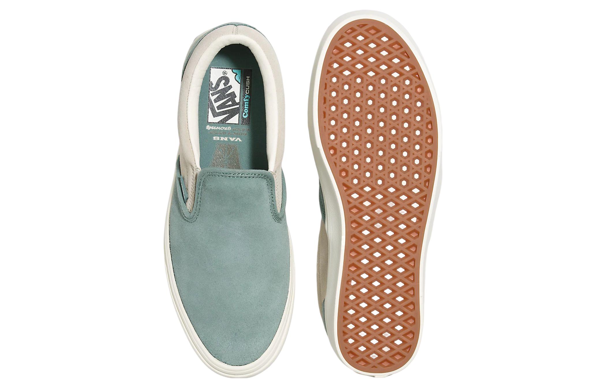 Shop Vans滑入式 輕便耐磨防滑 低筒 滑板鞋 通用款 藍棕色