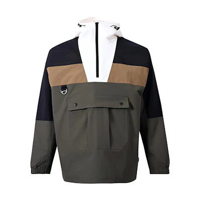 Vans Half-Zip Patchwork Casual Hoodie Jacket Unisex - Army Green VN0A54IVKCZ