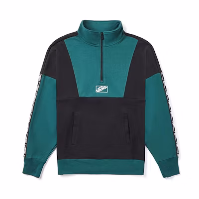 Vans Half-Zip Pullover Sweatshirt Black Green Unisex VN0A4BQOBLK