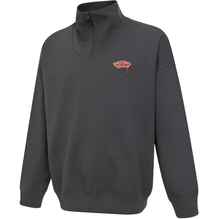 Vans Half-Zip Pullover Sweatshirt Unisex Gray Black Fashion Casual Long Sleeve VN000KCZ1O7