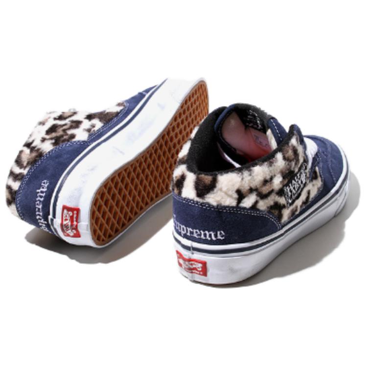 Shop Supreme x Vans Half Cab 舒適百搭 防滑 中筒 滑板鞋 男女同款 藍色